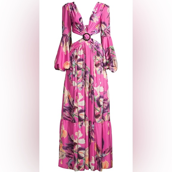 PatBo cutout maxi dress fuchsia - Picture 2 of 5